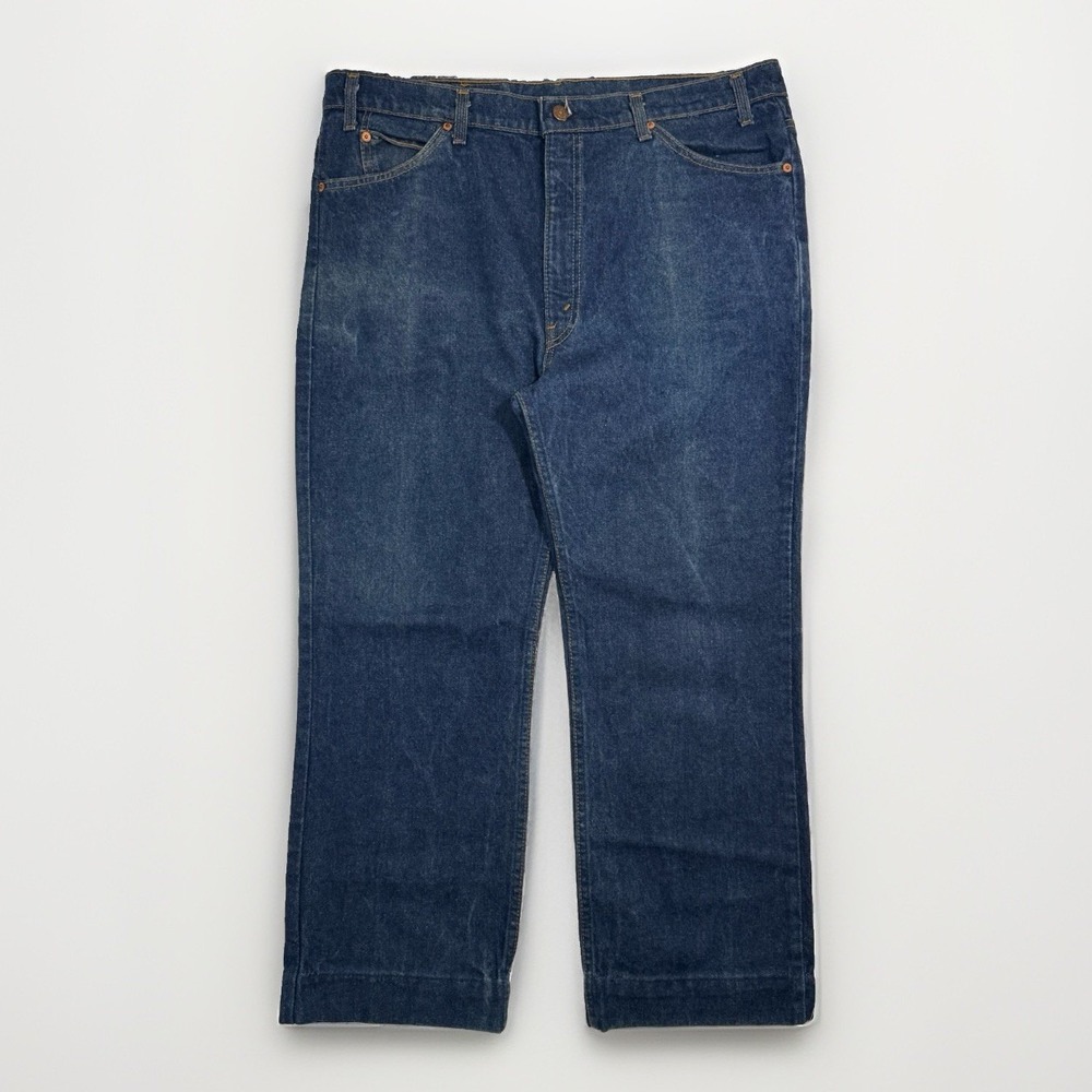 Vintage Levi's 317 Bootcut Dark Wash Orange Tab USA 40x27